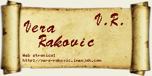 Vera Raković vizit kartica
